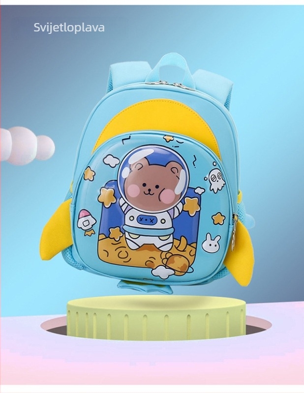 Dječji školski ruksak od Oxford materijala, prozračan, ultralak i olakšava teret, sladak dizajn s karikaturom, zakrivljene naramenice.