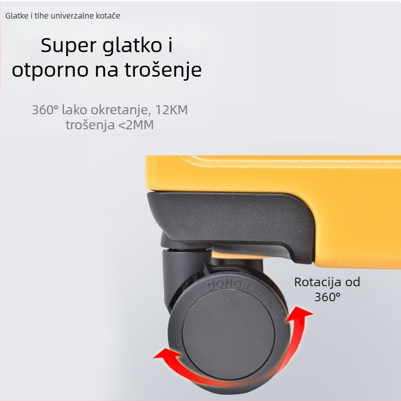 Unisex tvrdi kofer s aluminijskim okvirom, PC vanjska ovojnina i univerzalni kotačići, kapacitet 56–75 L, s bravom