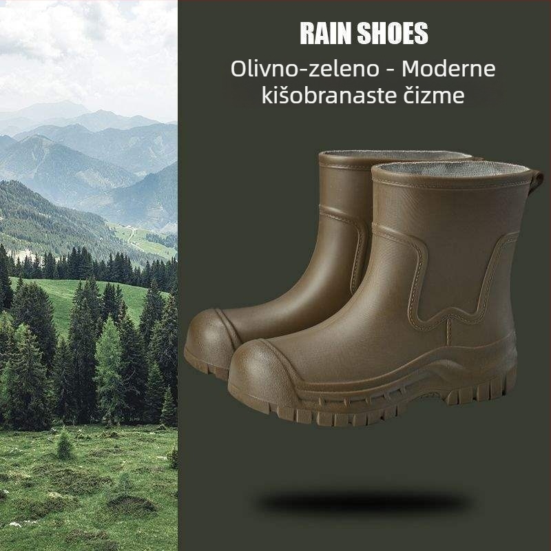 Ženske čizme kišu do sredine potkoljenice, PVC gornji dio, vodootporne, otporne na habanje, protuklizne, jesen-zima