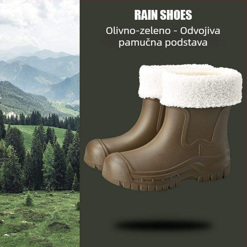 Ženske čizme kišu do sredine potkoljenice, PVC gornji dio, vodootporne, otporne na habanje, protuklizne, jesen-zima