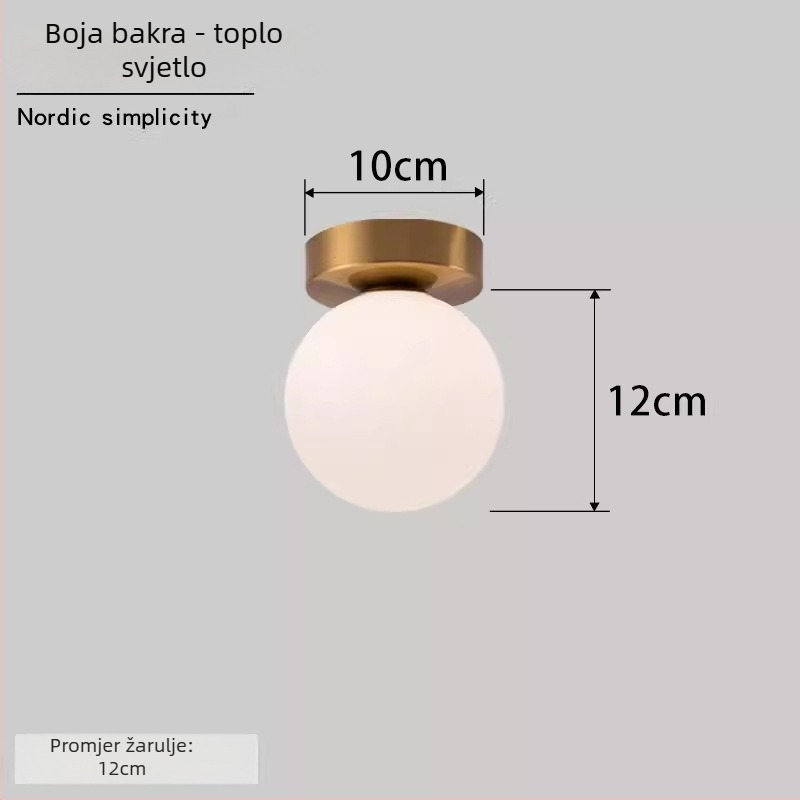 Nordijski minimalistička zidna svjetiljka s okruglim oblikom za hodnik, ulaz i spavaću sobu – LED izvor, akrilni sjenilo, čelično kućište, napon do 36V