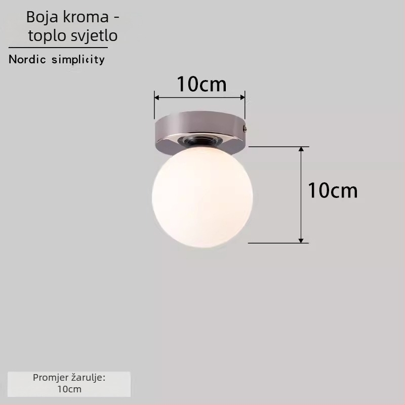 Nordijski minimalistička zidna svjetiljka s okruglim oblikom za hodnik, ulaz i spavaću sobu – LED izvor, akrilni sjenilo, čelično kućište, napon do 36V