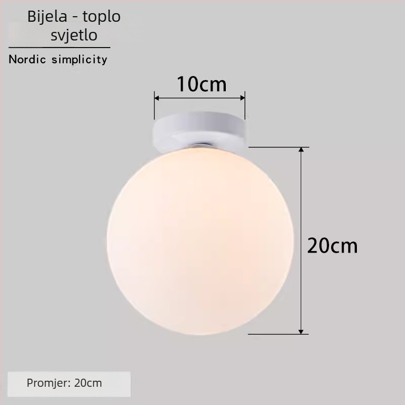 Nordijski minimalistička zidna svjetiljka s okruglim oblikom za hodnik, ulaz i spavaću sobu – LED izvor, akrilni sjenilo, čelično kućište, napon do 36V