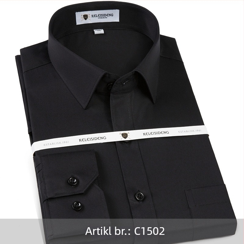 Muška košulja s dugim rukavima od merceriziranog pamuka, bez peglanja, kvadratni ovratnik, 100% pamuk