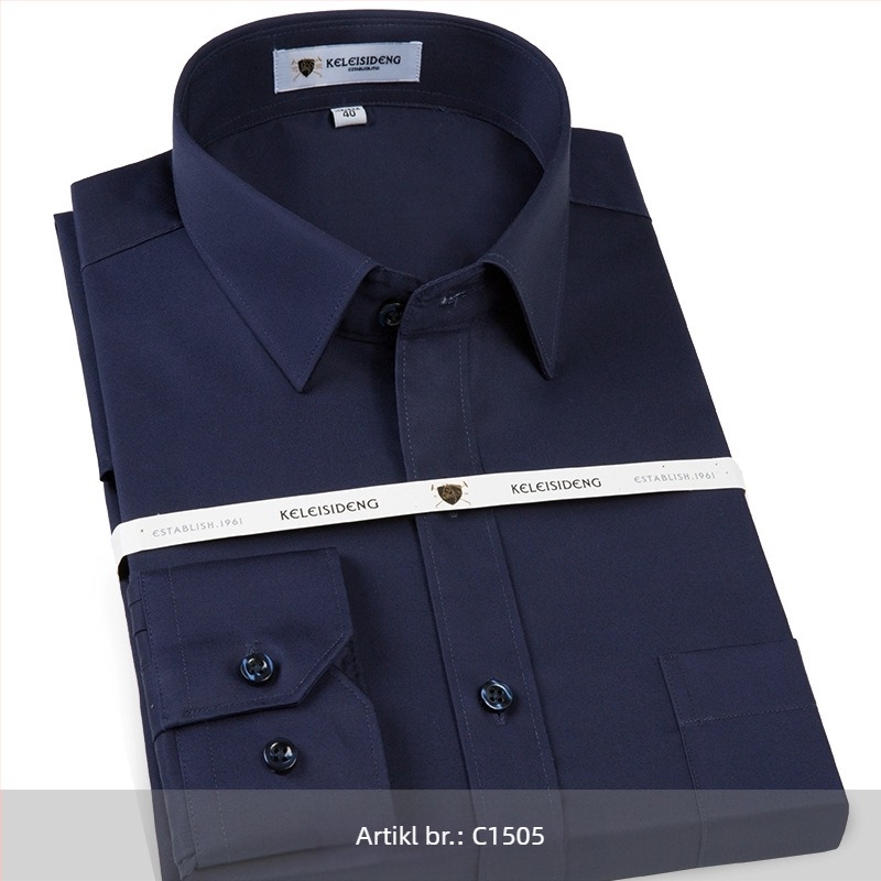 Muška košulja s dugim rukavima od merceriziranog pamuka, bez peglanja, kvadratni ovratnik, 100% pamuk