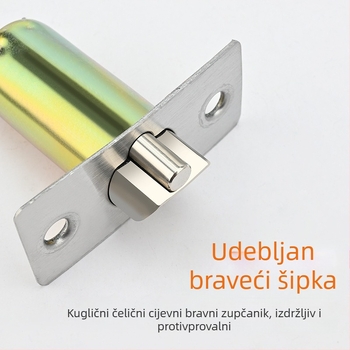 Kuglasti brava za vrata – jezgra brave, cinkov legura, plosni jezic, kućni univerzalni tip