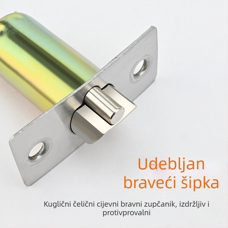 Kuglasti brava za vrata – jezgra brave, cinkov legura, plosni jezic, kućni univerzalni tip