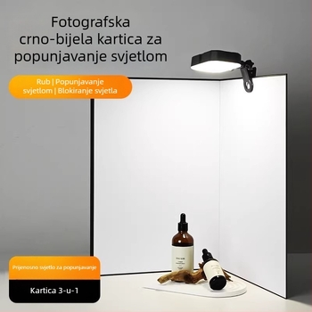 Profesionalna ploča osvjetljenja za stolnu fotografiju nakita, bijela/crna, apsorpcija svjetla, sklopiva