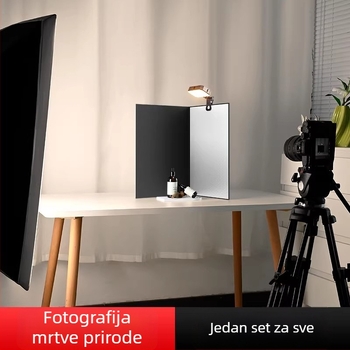 Profesionalna ploča osvjetljenja za stolnu fotografiju nakita, bijela/crna, apsorpcija svjetla, sklopiva