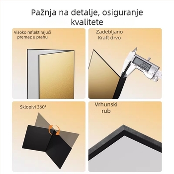 Profesionalna ploča osvjetljenja za stolnu fotografiju nakita, bijela/crna, apsorpcija svjetla, sklopiva