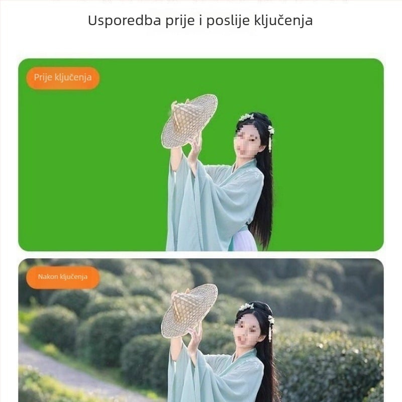 Chromakey zelena pozadina sa stalkom za live streaming i fotografiju