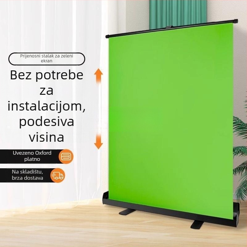 Chromakey zelena pozadina sa stalkom za live streaming i fotografiju