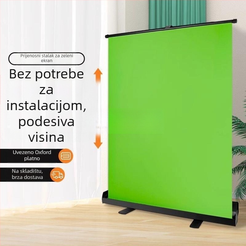 Chromakey zelena pozadina sa stalkom za live streaming i fotografiju