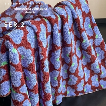 Poliester deka s geometrijskim uzorkom, Dopamine stil, 240 g, proljeće i jesen