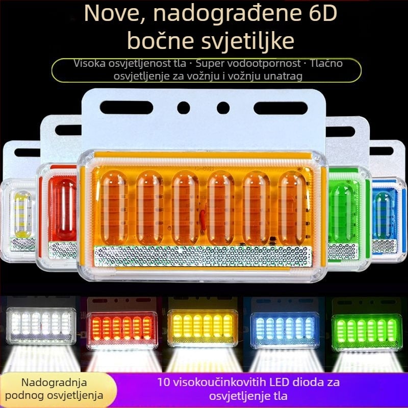 LED bočna svjetiljka za kamione, vodootporna, 8W, 12/24V, 6D poboljšani model