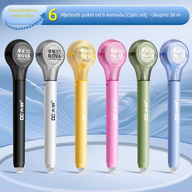 Ispravljačka ljepljiva traka u obliku olovke, velike kapacitete, tiho djelovanje, gumeni kućište