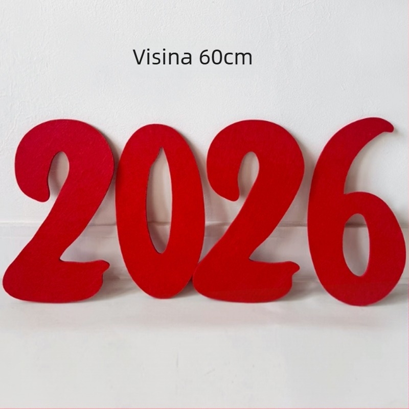 Fotografski rekviziti - ručno držana filc pločica s natpisima, novogodišnja tema, obiteljski portreti (Materijal: filc; Pakiranje: Opp bag; Brend: Other)