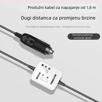 Auto ventilator YD-01, 120W, Metal + ABS, Višestruko podešavanje kuta, Tiho rad