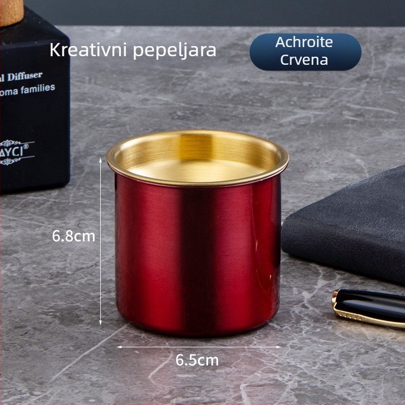 Pepeljara od nehrđajućeg čelika s kuželastim dizajnom, otporna na vjetar, ispis logotipa, mogućnost prilagodbe