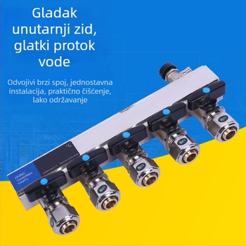Bakreni razvodnik podnog grijanja velikog protoka, ogledna površina, DN25, 0-100°C