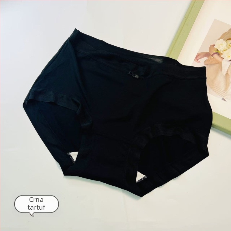 Ženske gaćice od ultra-fine modalnog mulberry sija; prozračne, antibakterijske; pleteni materijal; srednji pojas; podstava prepona 100% pamuk