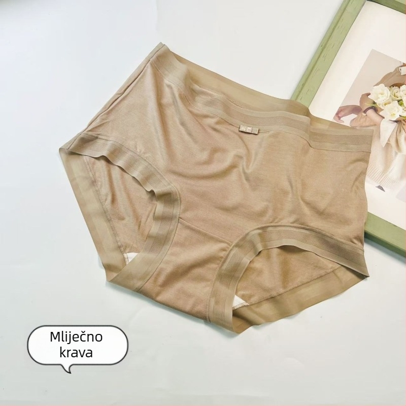 Ženske gaćice od ultra-fine modalnog mulberry sija; prozračne, antibakterijske; pleteni materijal; srednji pojas; podstava prepona 100% pamuk