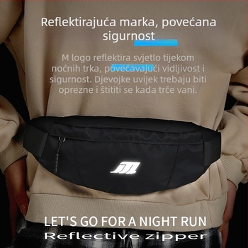 Vanjska crossbody torba za pojas s džepom za telefon, vodootporna, ultra lagana, otporna na habanje, noću reflektirajuća, Oxford materijal