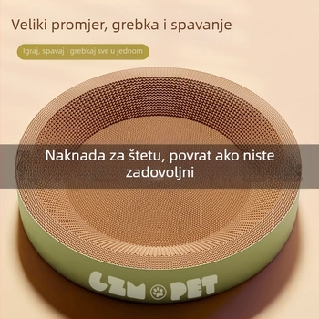 Mačje gnijezdo i grebalica u jednom; otporna konstrukcija; okomiti sisal stup od sisala; materijal: karton s ćelijama; sladak stil