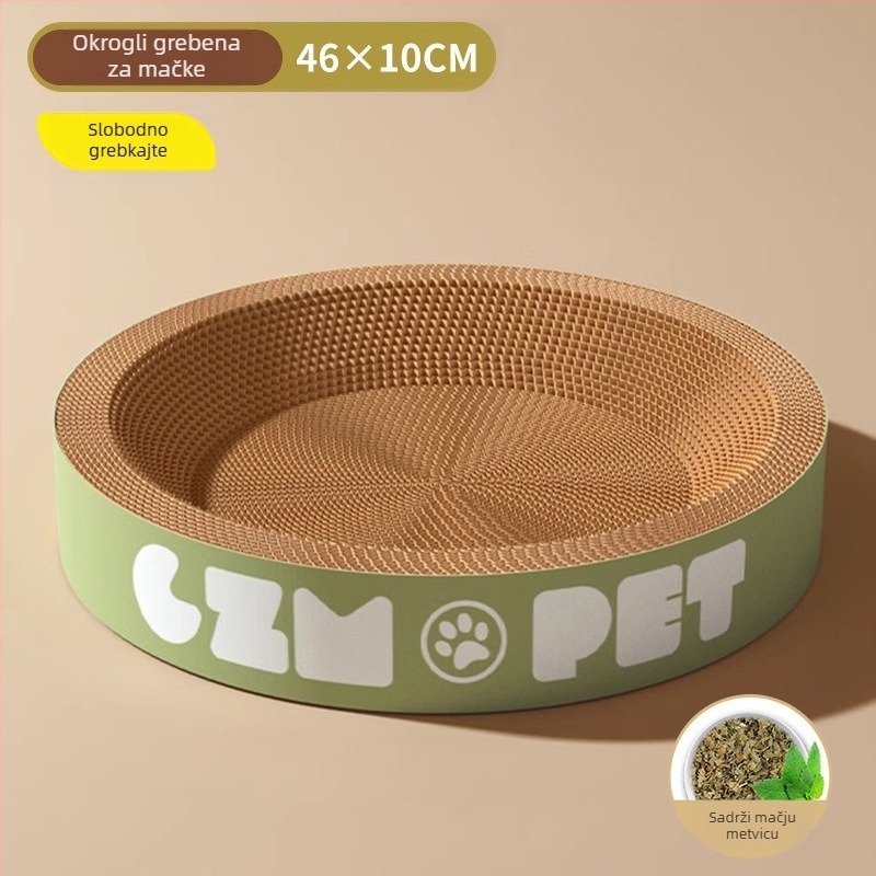 Mačje gnijezdo i grebalica u jednom; otporna konstrukcija; okomiti sisal stup od sisala; materijal: karton s ćelijama; sladak stil