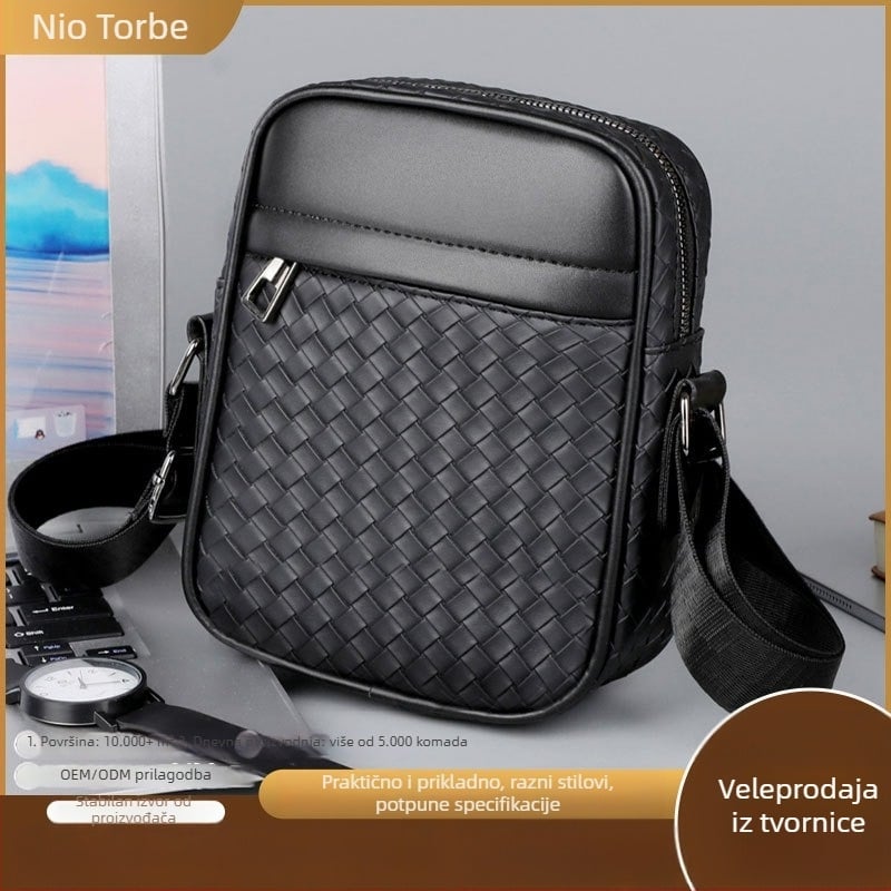 Muška torba preko ramena od PU-a s poliesterom podstavom, proljeće 2025, prozračna, pogodna za poslovna putovanja