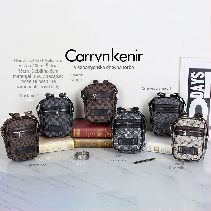 Muška torba preko ramena od PU-a s poliesterom podstavom, proljeće 2025, prozračna, pogodna za poslovna putovanja