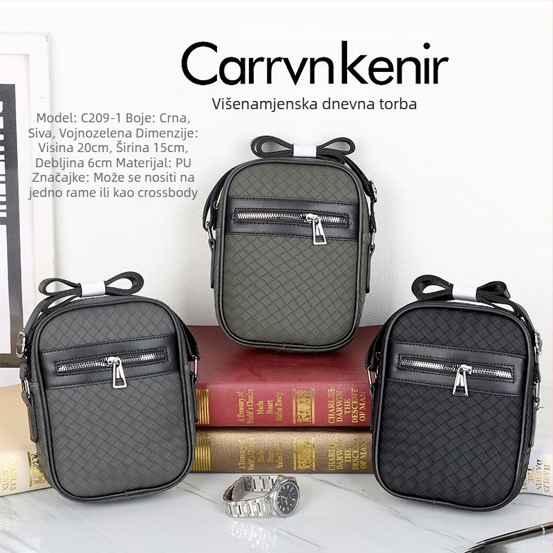 Muška torba preko ramena od PU-a s poliesterom podstavom, proljeće 2025, prozračna, pogodna za poslovna putovanja