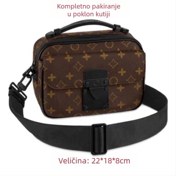 Muška PVC crossbody torba, vodootporna, proširiva, unisex stil, uzorak slova, podstava platna