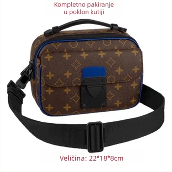 Muška PVC crossbody torba, vodootporna, proširiva, unisex stil, uzorak slova, podstava platna