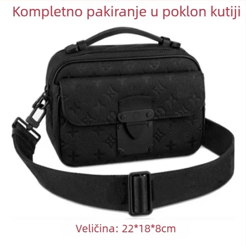 Muška PVC crossbody torba, vodootporna, proširiva, unisex stil, uzorak slova, podstava platna