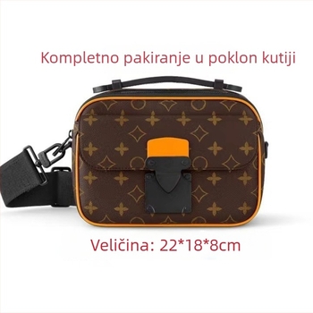Muška PVC crossbody torba, vodootporna, proširiva, unisex stil, uzorak slova, podstava platna