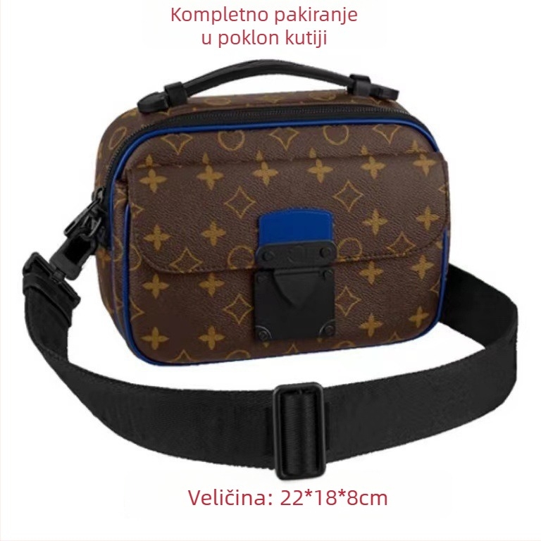 Muška PVC crossbody torba, vodootporna, proširiva, unisex stil, uzorak slova, podstava platna