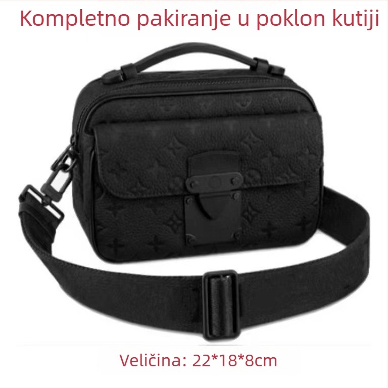 Muška PVC crossbody torba, vodootporna, proširiva, unisex stil, uzorak slova, podstava platna