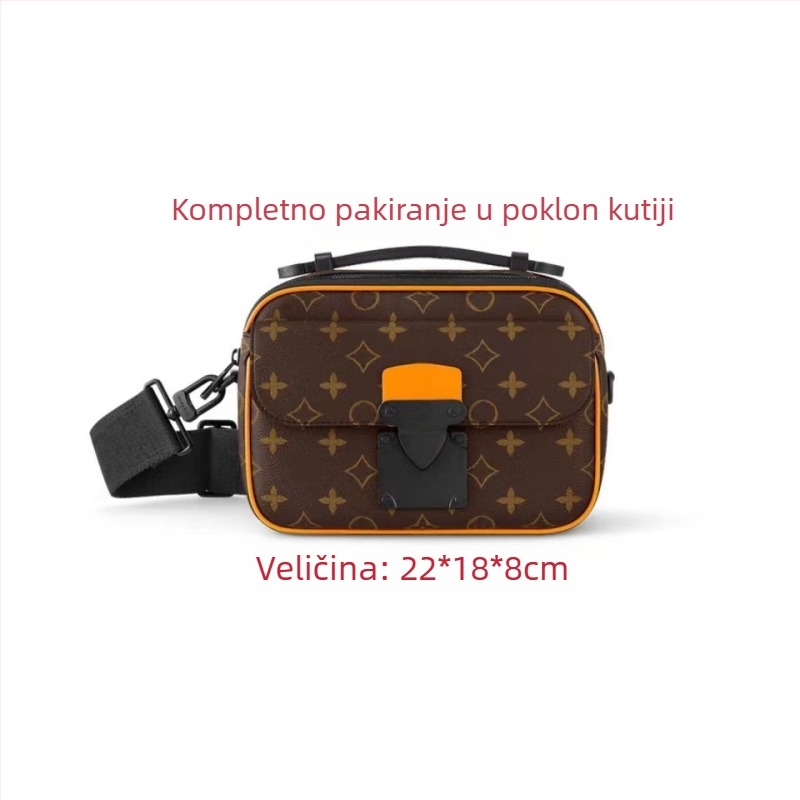 Muška PVC crossbody torba, vodootporna, proširiva, unisex stil, uzorak slova, podstava platna