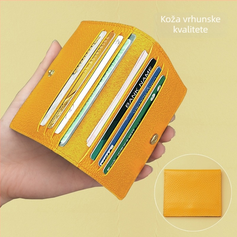 Držač kartica od prave kože – prvi sloj kože, gradski minimalistički stil, unisex, otporan na habanje