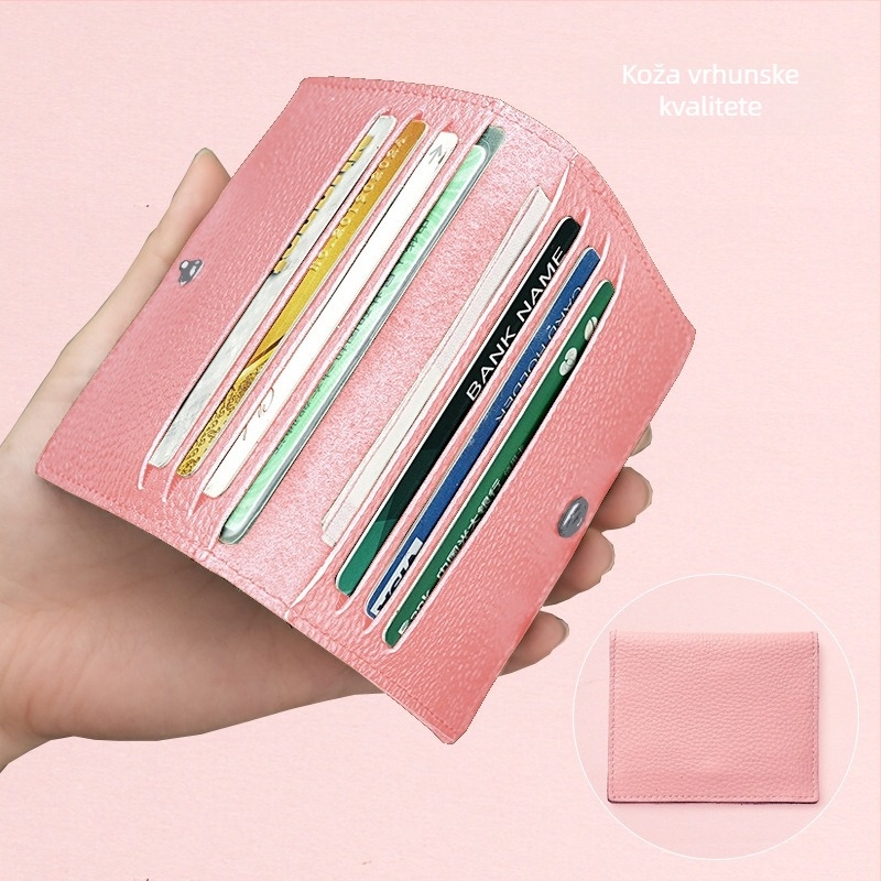 Držač kartica od prave kože – prvi sloj kože, gradski minimalistički stil, unisex, otporan na habanje