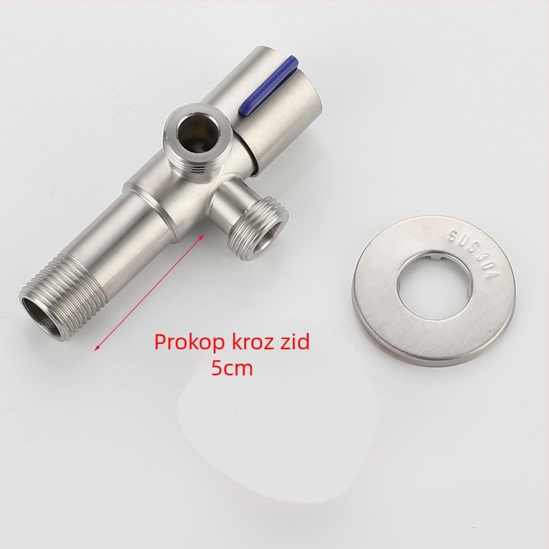 304 nehrđajući čelik trocestni kutni ventil, 1-in 2-out, ugradnja u zid, za WC, bojler, kupaonicu i kuhinju