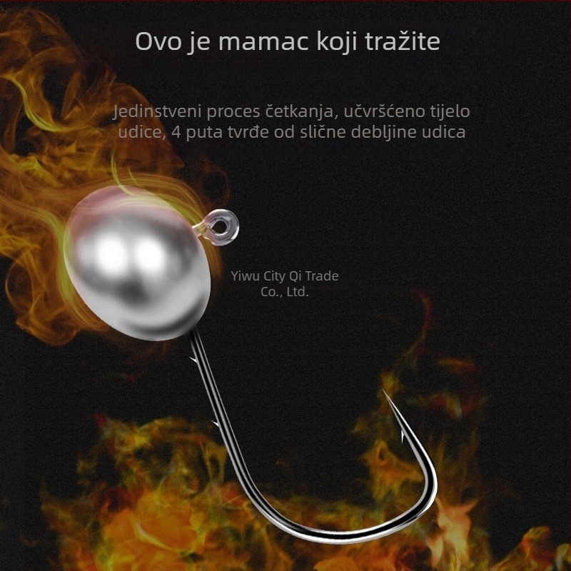 Kuka za ribolov s olovnom glavom i dvostrukim stražnjim dizajnom