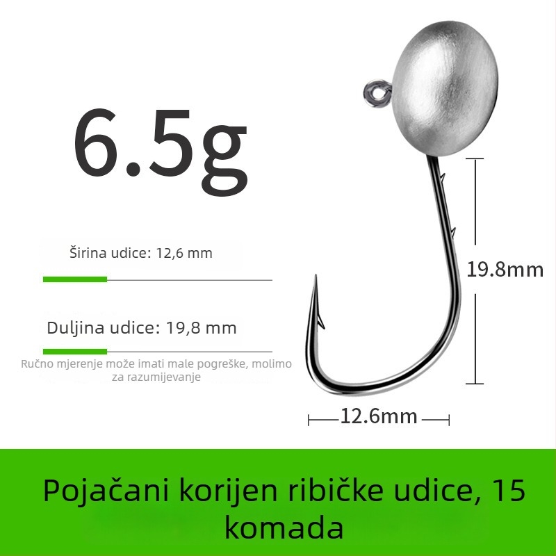 Kuka za ribolov s olovnom glavom i dvostrukim stražnjim dizajnom