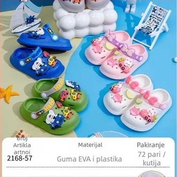 EVA dječje sandale, unisex, protuklizna mekana podloga, dvostruka upotreba, dizajn s karikaturnim rupicama, Baotou stil, proljeće 2025