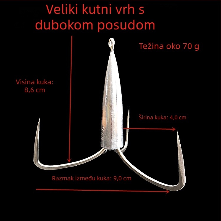 Kuka za ribolov s olovom i bodljama — Integrity Hook; porijeklo Wuhu, Anhui; pakiranje 1000 kom; mjesto ribolova: rijeka; tip kuka: anchor fish