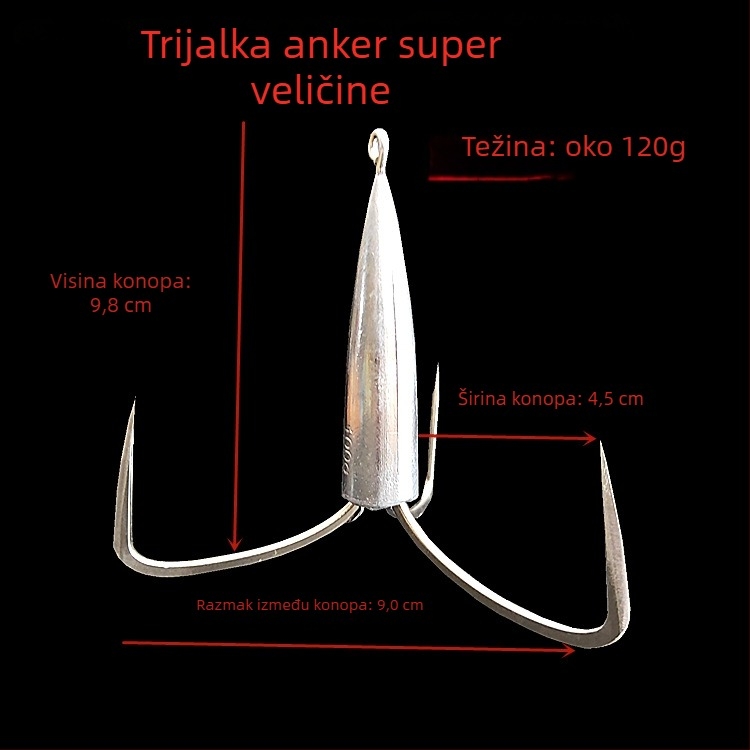 Kuka za ribolov s olovom i bodljama — Integrity Hook; porijeklo Wuhu, Anhui; pakiranje 1000 kom; mjesto ribolova: rijeka; tip kuka: anchor fish