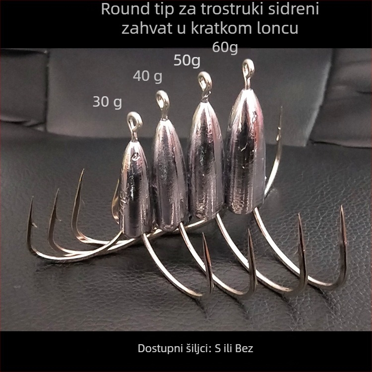 Kuka za ribolov s olovom i bodljama — Integrity Hook; porijeklo Wuhu, Anhui; pakiranje 1000 kom; mjesto ribolova: rijeka; tip kuka: anchor fish