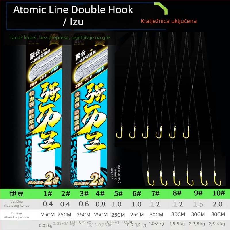 Billion War Lion barbed dvostruki mamac za ribolov s PE zlatom linijom