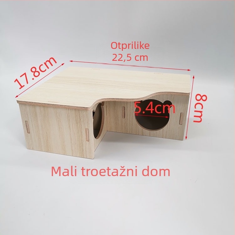 Drveno gnijezdo za hamstera i mala kućica – igračka za kućne ljubimce od Cute Pet Home, pogodna za sve sezone.